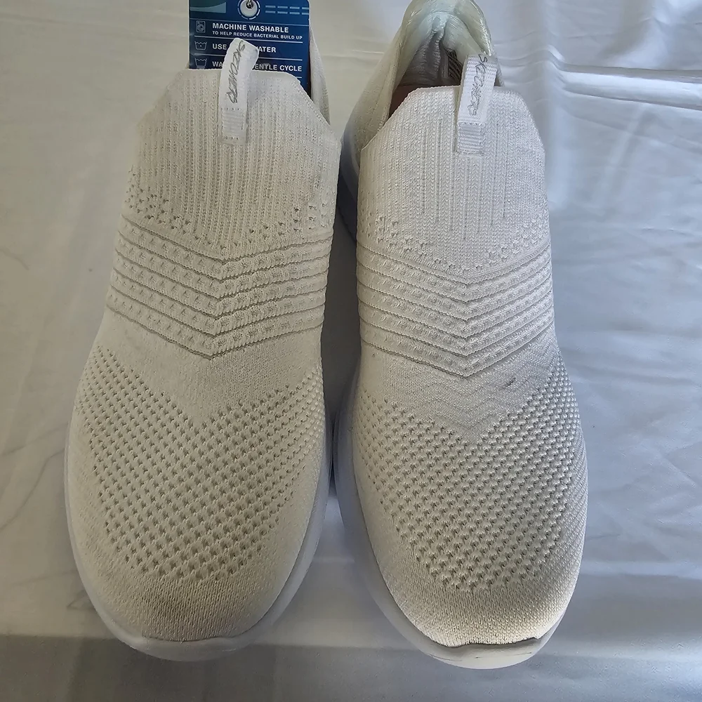 Skechers Women's White Slip-On Sneakers - Picture 11 of 16